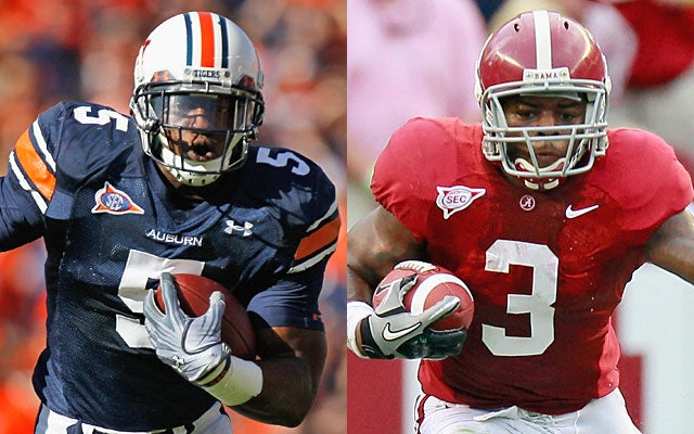 Michael Dyer and Trent Richardson will lead Auburn and Alabama into an emotional Iron Bowl. (Getty Images)