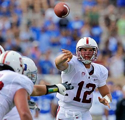 Andrew Luck matches his career high with four touchdown passes as Stanford pulls away after a sluggish start.  (AP)