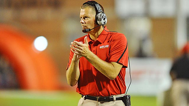 Maryland's new uniforms haven't drawn rave reviews, but new coach Randy Edsall is a hit so far. (US Presswire)