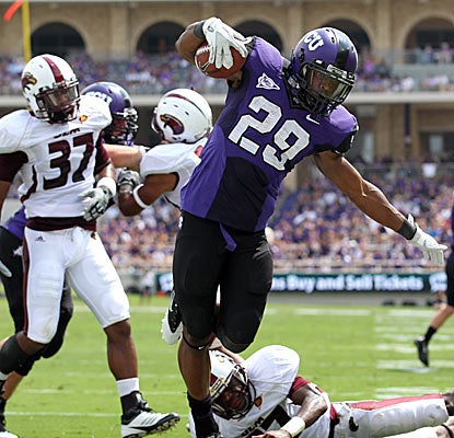 Matthew Tucker scores twice to help TCU win its 10th straight home opener under coach Gary Patterson.  (US Presswire)