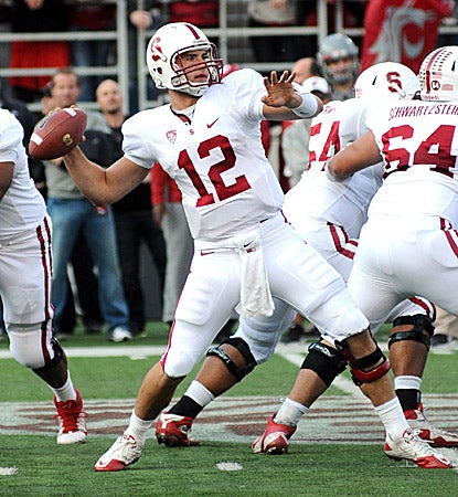 Andrew Luck throws four second-half touchdown passes for Stanford, winners of 14 straight games. (US Presswire)