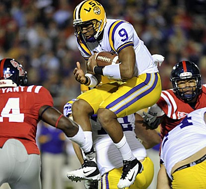 Quarterback Jordan Jefferson helps LSU match its best start since 1958 by hammering Ole Miss. (AP)