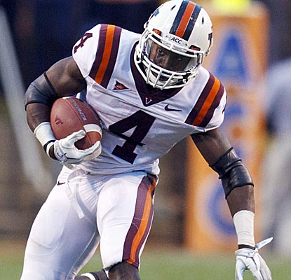Virginia Tech running back David Wilson rushes for 159 yards and two scores against Virginia.  (US Presswire)