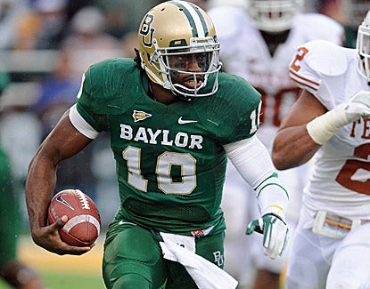 Robert Griffin III accounts for four touchdowns against rival Texas, showing why he's a legitimate Heisman candidate. (US Presswire)