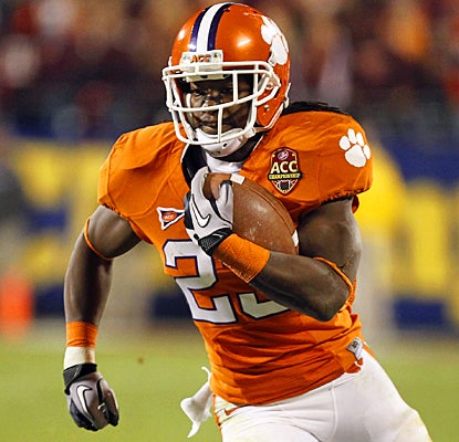 Clemson's Andre Ellington runs all over Virginia Tech for 125 yards and a touchdown on 20 carries. (US Presswire)