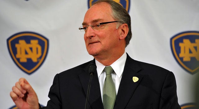 Notre Dame AD Jack Swarbrick says he's not a big Plus-One fan. (US Presswire)