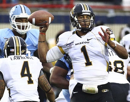 Missouri's James Franklin leads the Tigers to their eighth win of the season and is named MVP of the Independence Bowl. (US Presswire)