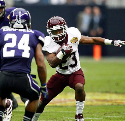 Ben Malena fills in for injured Cyrus Gray and finds the end zone twice, totaling 77 yards on the ground.  (Getty Images)