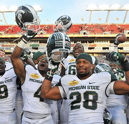 Michigan State comes back after trailing 16-0 to earn its first bowl victory since 2001.  (Getty Images)