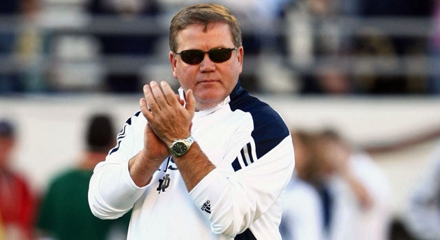 Brian Kelly is the latest coach to nab the nation's best quarterback recruit. (US Presswire)