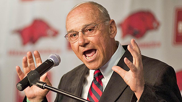 Smith has 10 months to prove he's worthy of having his interim tag removed at Arkansas. (US Presswire)