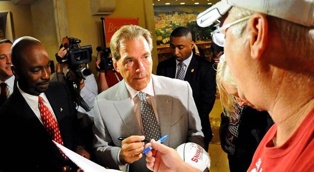 Nick Saban is a popular man in Alabama, for his titles and his measured leadership. (US Presswire)