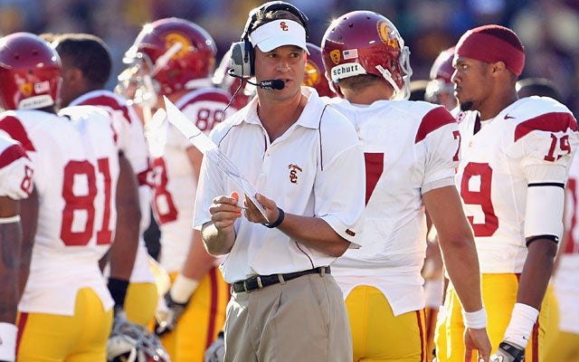 Lane Kiffin said he voted the Trojans No. 1 to show his players that he believed in them. (Getty Images)