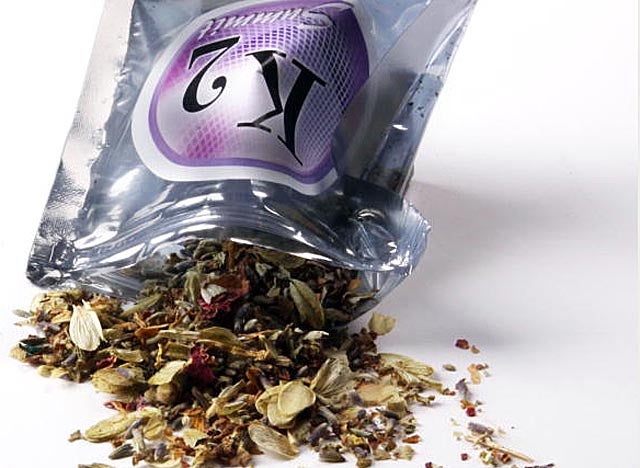 A one-ounce pouch of K2 contains a potpourri of dried herbs treated with a THC-like chemical. (Getty Images)