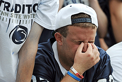 Penn State fans are left dejected as the new era under Bill O'Brien begins with a disappointing loss to Ohio.  (Getty Images)