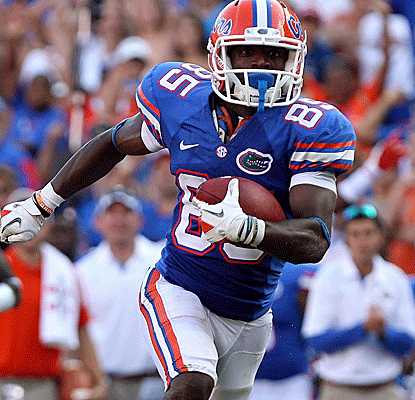 Florida receiver Frankie Hammond breaks free for a 50-yard touchdown that effectively ends the game.  (US Presswire)