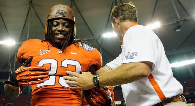 Dabo Swinney made sure Andre Ellington stayed in school, and it works out Saturday night. (US Presswire)