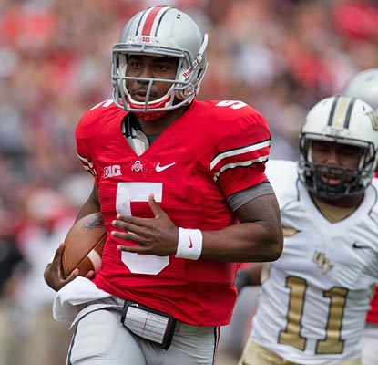 Braxton Miller rushes for three touchdowns, the first Ohio State QB to do so since Art Schlichter in 1978.  (US Presswire)