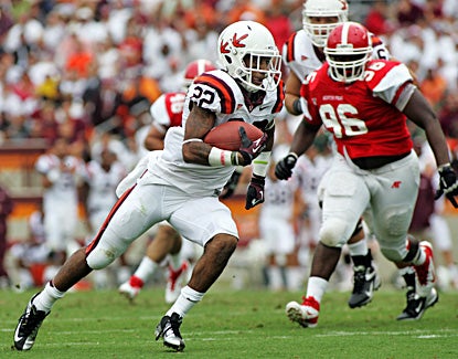 Virginia Tech running back Tony Gregory runs for a touchdown in the second half against Austin Peay. (US Presswire)