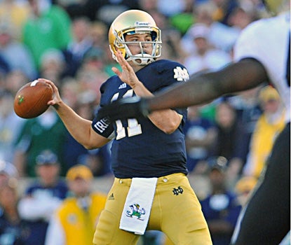 Tommy Rees comes off the bench, makes some key passes and puts the Irish in position to kick the game-winning field goal. (US Presswire)