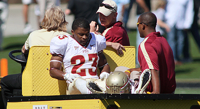 FSU's Chris Thompson suffered two broken vertebrae last season at Wake Forest. (US Presswire)