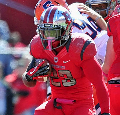 Jawan Jamison contributes a 1-yard TD run as Rutgers becomes bowl eligible for the seventh time in eight seasons.  (US Presswire)