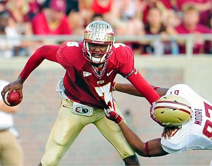 EJ Manuel throws for a career-high 439 yards and four touchdowns against Boston College. (Getty Images)