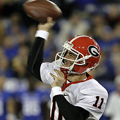 Aaron Murray throws four touchdown passes to become Georgia's all-time career leader. (AP)
