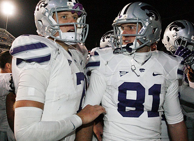 Klein (left), here with brother Kyle, played WR and special teams before he was KSU's QB. (Getty Images)