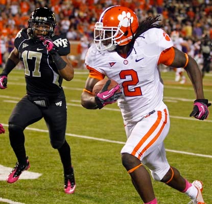 Sammy Watkins sets a school record with 202 yards receiving on eight catches for the high-powered Tigers.  (AP)