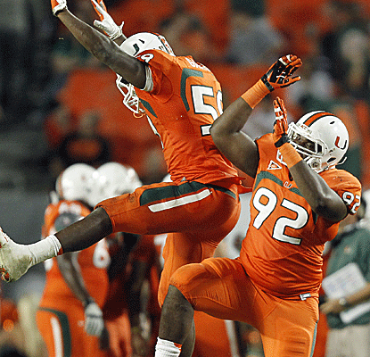Miami takes advantage of two Virginia Tech special teams miscues, seizing control of the ACC Coastal Division.  (Getty Images)