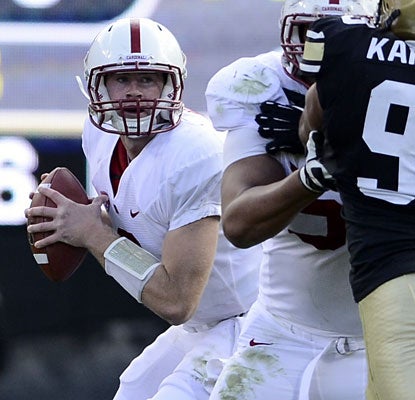 Kevin Hogan gets the start at QB for Stanford, piling up 222 total yards in just two quarters of work.  (US Presswire)