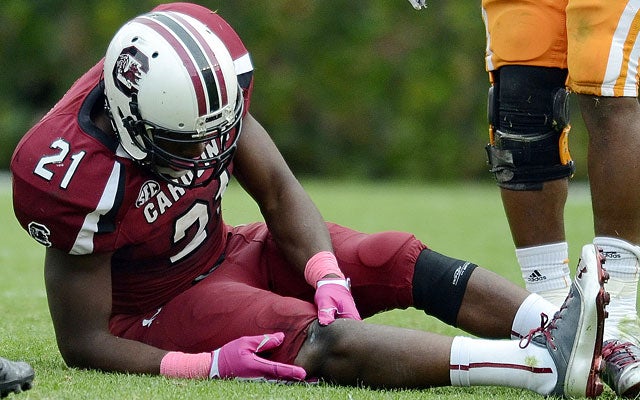 Marcus Lattimore had a second straight season cut short by injury two weeks ago vs. Tennessee. (AP)