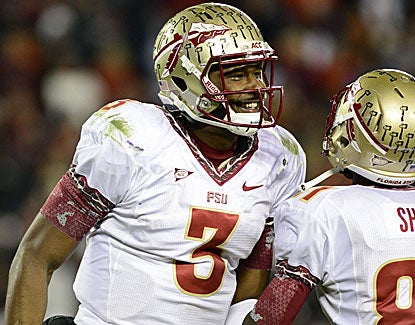 FSU quarterback EJ Manuel completes 25 of 42 passes for 326 yards and three TDs against the Hokies. (US Presswire)