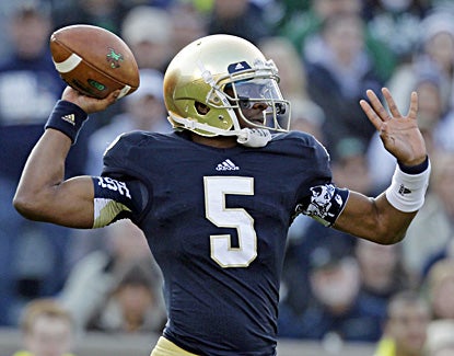 Everett Golson throws three touchdown passes in Notre Dame's 38-0 win over Wake Forest. (AP)