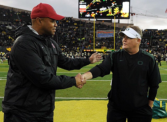 A former wide receiver for the Cardinal, David Shaw is 20-4 in two seasons at the helm. (Getty Images)