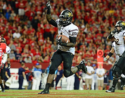 Marion Grice runs for 156 yards and three touchdowns in Arizona State's win over rival Arizona. (US Presswire)