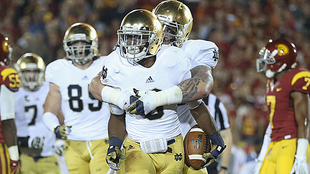 CBSSports.com mock playoff committee also had BCS Nos. 1 and 2 Notre Dame and Alabama. (Getty Images)
