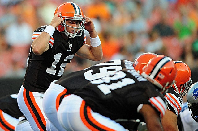 Coach Pat Shurmur denies reports there were any trade discussions regarding QB Colt McCoy. (US Presswire)