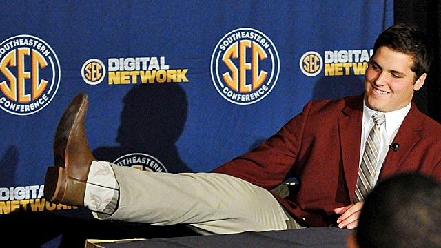 Luke Joeckel's effort against top LSU defenders raises his stock even higher. (US Presswire)