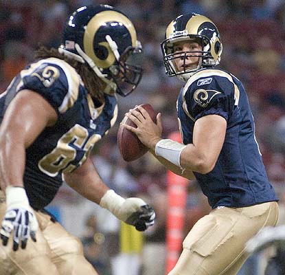 Is rookie Sam Bradford going to be the starting QB? He plays well, going 6 for 6 with a TD pass. (US Presswire)