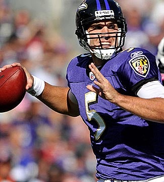 Joe Flacco gets better receivers and could post much bigger numbers. (Getty Images)