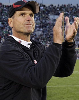Jim Harbaugh and Stanford aren't afraid to rub salt in the wound of a hapless opponent. (AP)