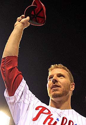 Halladay shares the moment after his perfect game. (Getty Images)