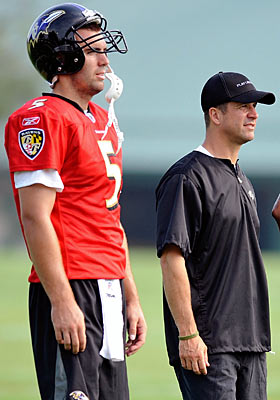 Joe Flacco and John Harbaugh have been to the playoffs every year, including one AFC Championship Game. (Getty Images)