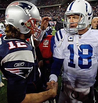 Brady and Manning have maintained a friendly rivalry through a dominant decade. (Getty Images)