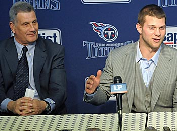 New coach Mike Munchak and new QB Jake Locker can't begin their new Titans positions yet. (US Presswire)