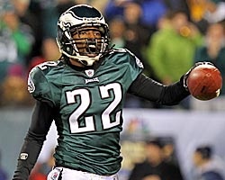 Asante Samuel is a big-time gambler who makes a lot of plays but also gives up a bunch. (Getty Images)