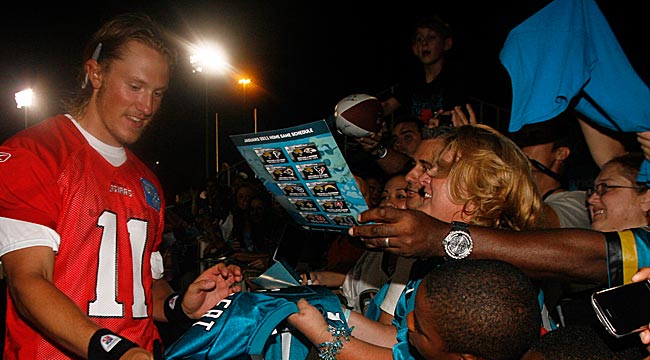 Jaguars fans have already taken a liking to rookie quarterback Blaine Gabbert. (US Presswire)