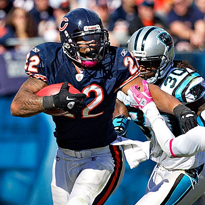 Matt Forte runs all over the Panthers, to the tune of a career-high 205 yards. (Getty Images)